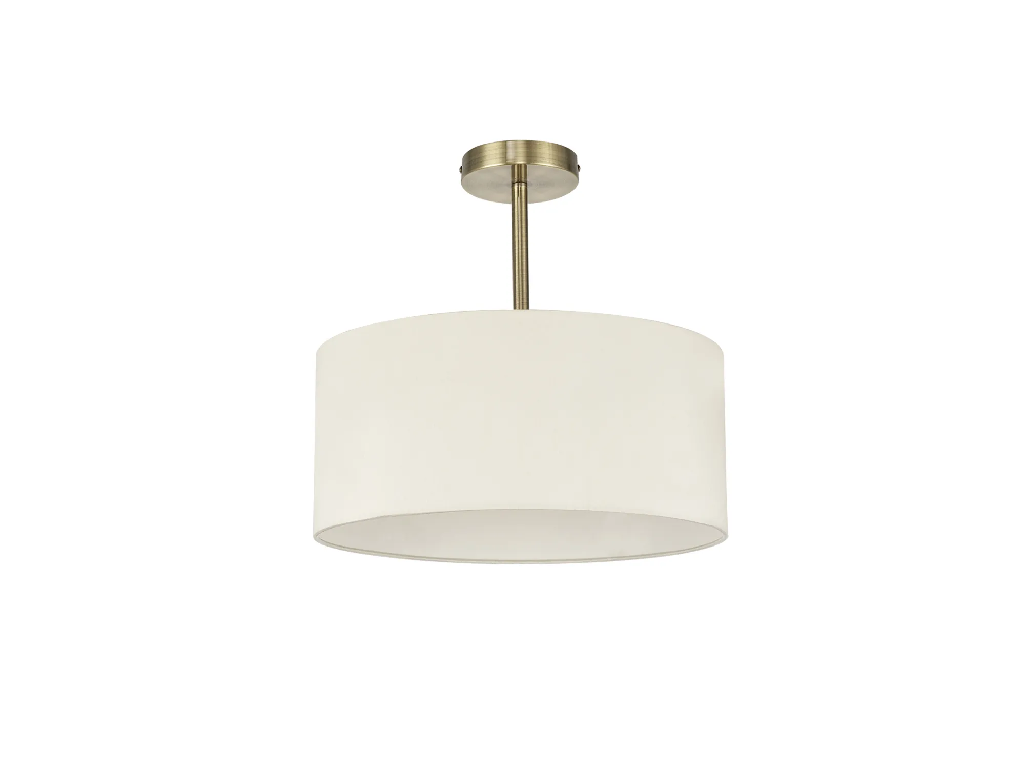 Baymont 40cm Semi Flush 1 Light Antique Brass, Ivory Pearl DK0167  Deco Baymont